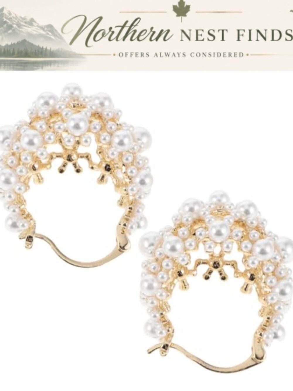 French Hook Pearl Earrings Women Lightweight Geometric Fade Resistant